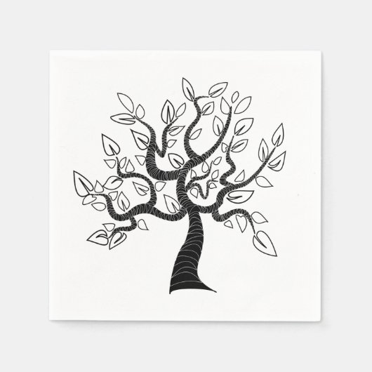 Tree of Life Napkins – カスタマイズ可能 スタンダードカクテルナプキン (正面)