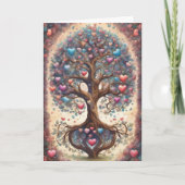 Tree of Life Pastel Hearts バレンタインデー カード (正面)