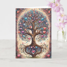 Tree of Life Pastel Hearts バレンタインデー カード