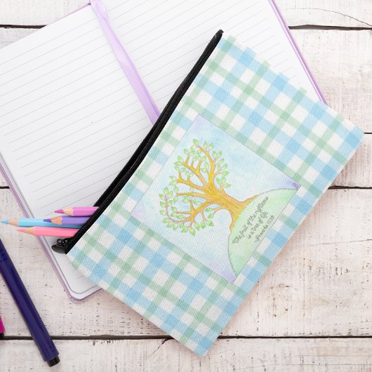 Tree of Life Plaid アクセサリーポーチ