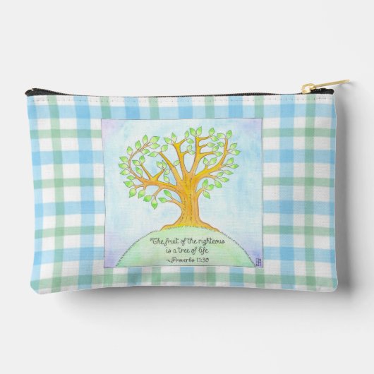 Tree of Life Plaid アクセサリーポーチ (裏面)