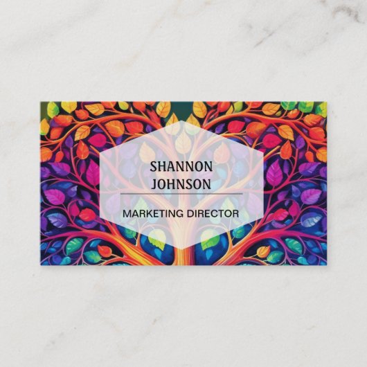 Tree of Life Rainbowハート&ラブ 名刺 (正面)