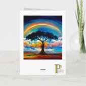 Tree of Life Rainbow Happiness Greeting/Note Card カード (裏面)