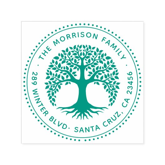 Tree Of Life Roundファミリー名&差出人住所 セルフインキングスタンプ (デザイン)