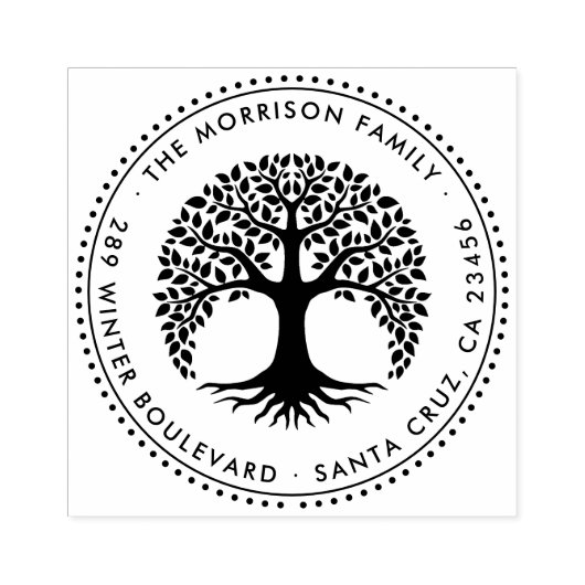 Tree Of Life Roundファミリー名&差出人住所 ラバースタンプ (インプリント)