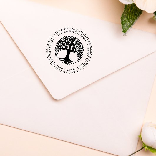 Tree Of Life Roundファミリー名&差出人住所 ラバースタンプ