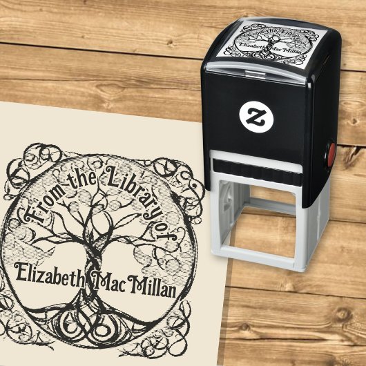 Tree of Life Rubber Ex Libris Stamp セルフインキングスタンプ