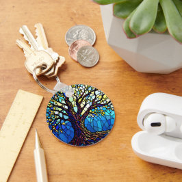 Tree of Life Shattered Glass Mosaic キーホルダー