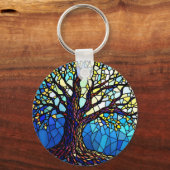 Tree of Life Shattered Glass Mosaic キーホルダー (正面)