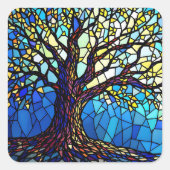 Tree of Life Shattered Glass Mosaic スクエアシール (正面)