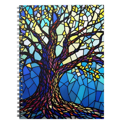 Tree of Life Shattered Glass Mosaic ノートブック (正面)
