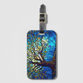 Tree of Life Shattered Glass Mosaic ラゲッジタグ (正面縦)