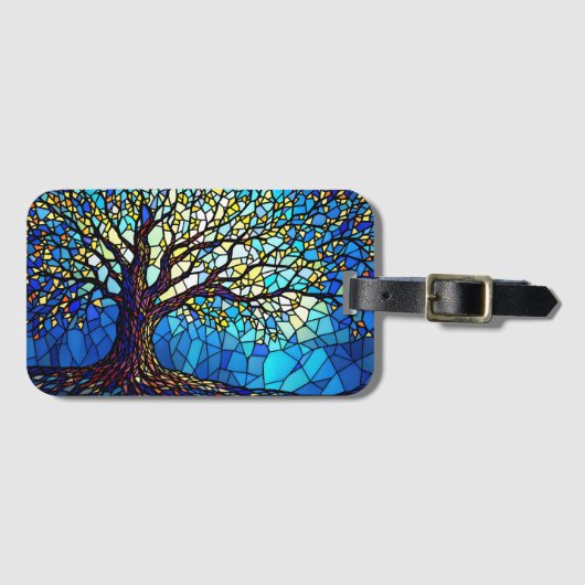 Tree of Life Shattered Glass Mosaic ラゲッジタグ (正面横)