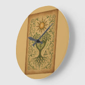 Tree of Life Sun Clock -自然&神聖シンボルホ ラージ壁時計 (傾斜)