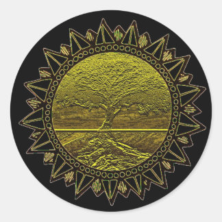 Tree of Life Sun Salutation ラウンドシール
