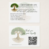 Tree of Life Symbolビジネスロゴギフト券 (正面&裏面)
