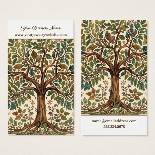 Tree Of Life Vintage greenery Earring Display Card (正面&裏面)