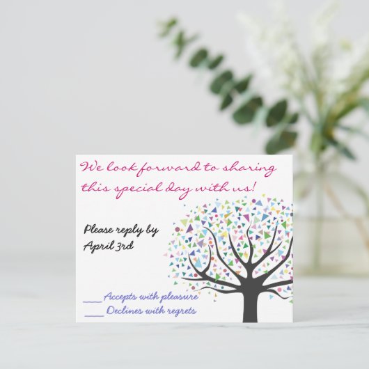 Tree of Life Wedding Invitation 招待状 返信 (スタンド正面)