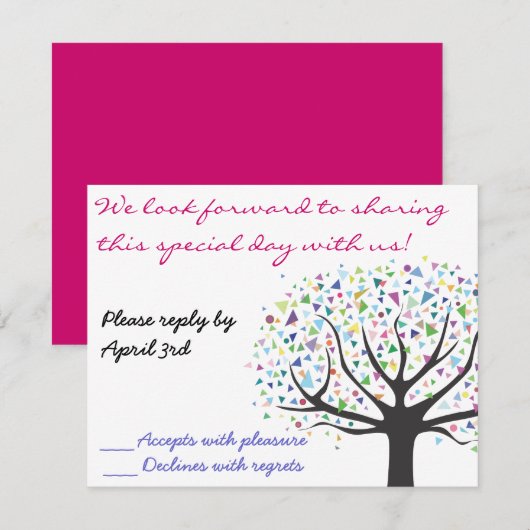 Tree of Life Wedding Invitation 招待状 返信 (正面/裏面)