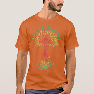 Tree of Life with Woman Yoga TeeチャクラHaka Yoga Tシャツ