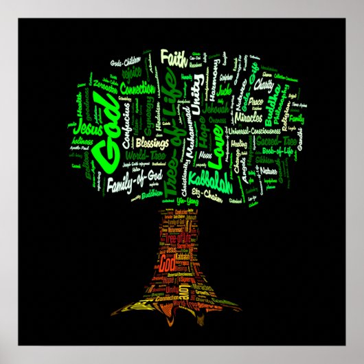 Tree of Life Word Cloud ポスター (正面)