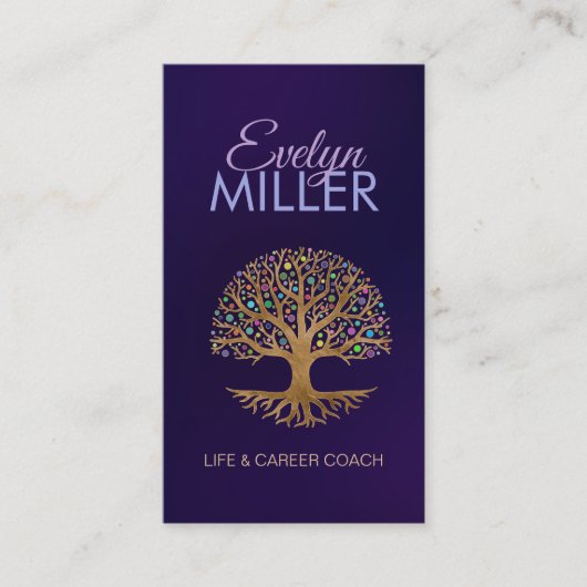 Tree of life - Yggdrasil – ドットカラフル葉 名刺 (正面)