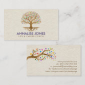 Tree of life - Yggdrasil – ドットカラフル葉 名刺 (正面/裏面)