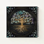 Tree of life - Yggdrasil -金ゴールド&テクスチ色彩の鮮やかャ ノートブック (裏面)