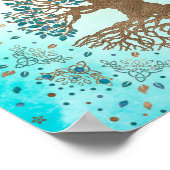 Tree of Life - Yggdrasil - Gentle blue ポスター (角)