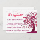 Tree of Love Adoptionお祝い招待状 インビテーションポストカード (正面/裏面)