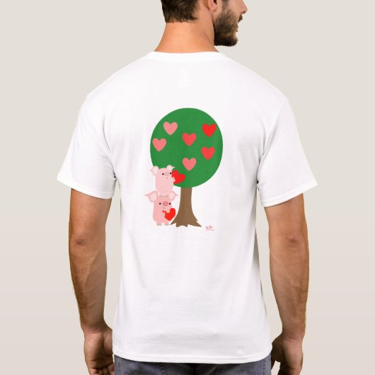 Tree of Love Tシャツシンプルデザイン(背中の) Tシャツ (裏面)