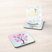 Tree of Love Tree of Lovesハートピンクパステルウォーターカラー コースター (右側)