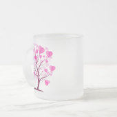 Tree of Love Tree of Lovesハートピンクパステルウォーターカラー フロストグラスマグカップ (正面左)