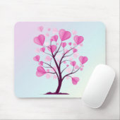 Tree of Love Tree of Lovesハートピンクパステルウォーターカラー マウスパッド (マウス)