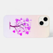 Tree of Love Tree of Lovesハートピンクパステルウォーターカラー iPhoneケース (裏面横)