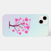 Tree of Love Tree of Lovesハートピンクパステルウォーターカラー iPhoneケース (裏面横)