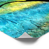 Tree on Vellum with Watercolor Background ポスター (角)