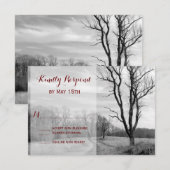 Tree Path Country Weding素朴 RSVPカード (正面/裏面)