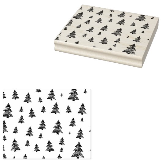 Tree pattern Christmas ラバースタンプ (押印)