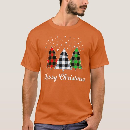 Tree Plaid Christmasree Merry Christmasree vintage Tシャツ (正面)