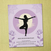 Tree Pose - Yoga Instructor with Lotus Flowers チラシ