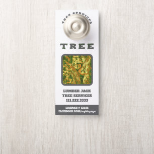 *~* TREE QRツリーサービスドアの木材ジャック ドアノブサイン