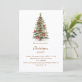 Tree red bows Christmas Party 招待状 (スタンド正面)
