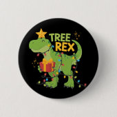 Tree Rex 恐竜 ファミリー クリスマス グループ マッチング 缶バッジ (正面)