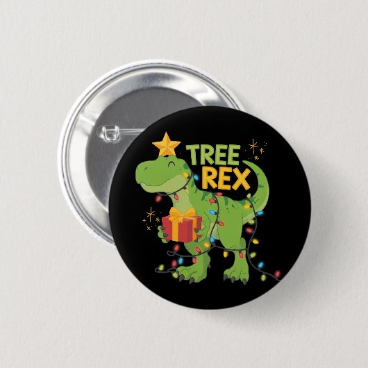 Tree Rex 恐竜 ファミリー クリスマス グループ マッチング 缶バッジ (正面&裏面)