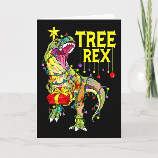 Tree Rex! 楽しいクリスマスの古生物学者 カード (正面)