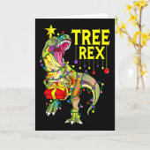 Tree Rex! 楽しいクリスマスの古生物学者 カード (黄色い花)