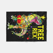 Tree Rex! 楽しいクリスマスの古生物学者 フリースブランケット (正面(横))