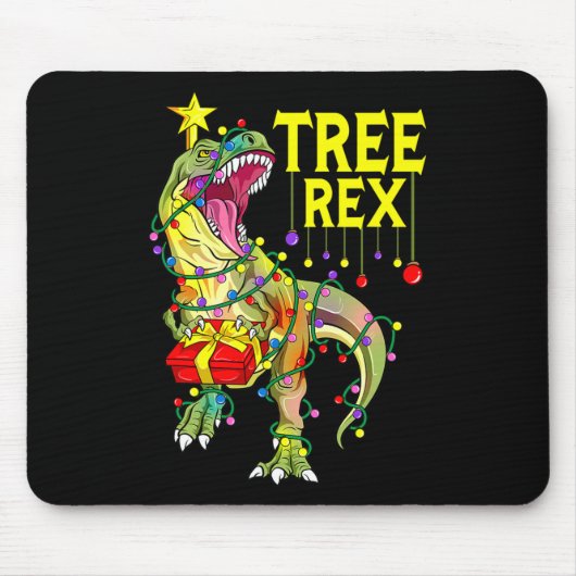 Tree Rex！面白いクリスマスの古生物学者 マウスパッド (正面)