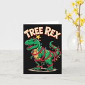 Tree Rex Christmas Costume T-rex Dinosaur Xmas Lig カード (黄色い花)